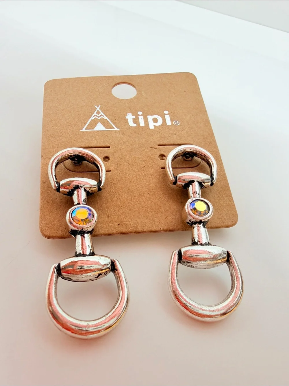 Silver Dangle Horsebit Earrings - Women Jewelry